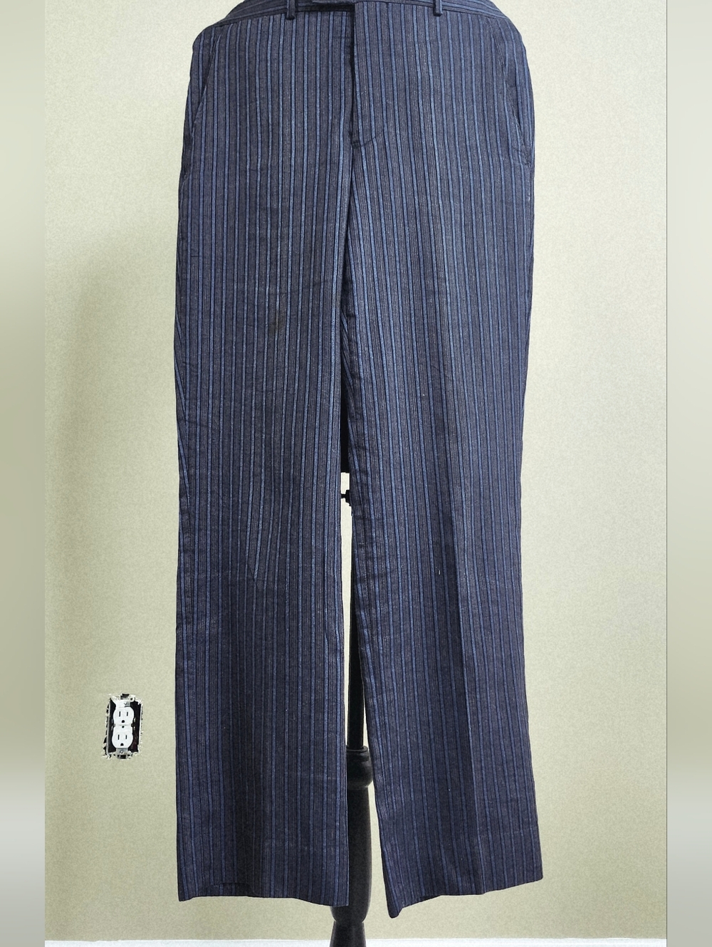 ‼️TED BAKER Mens Blue/grey Stripe Flat Front Pants Size 31